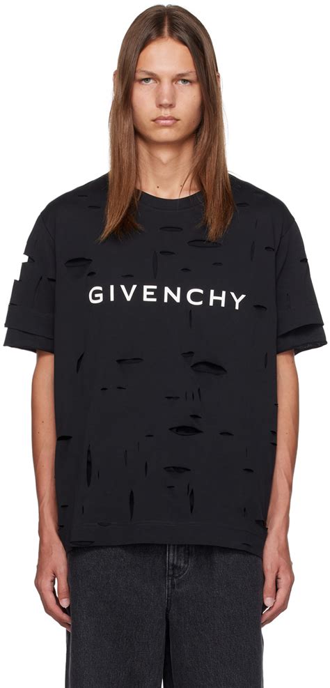 givenchy t shirt fit|Givenchy distressed t shirt.